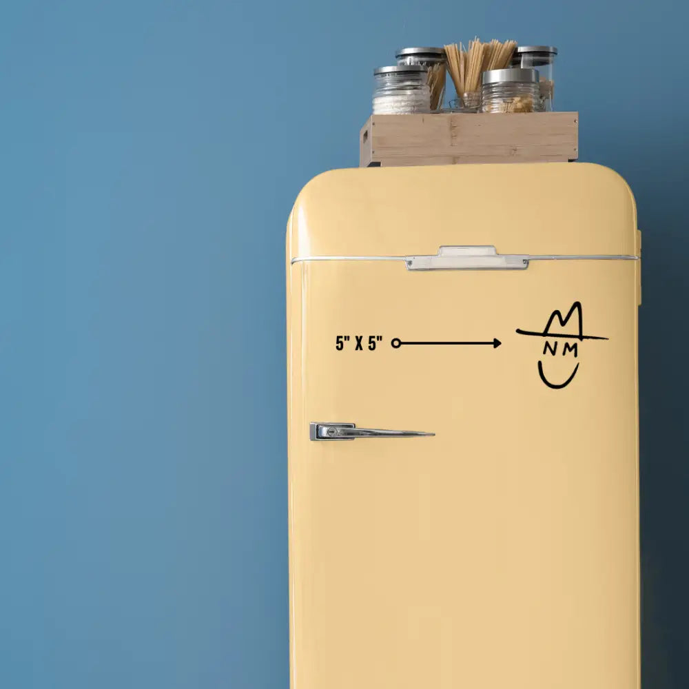 Retro yellow refrigerator.