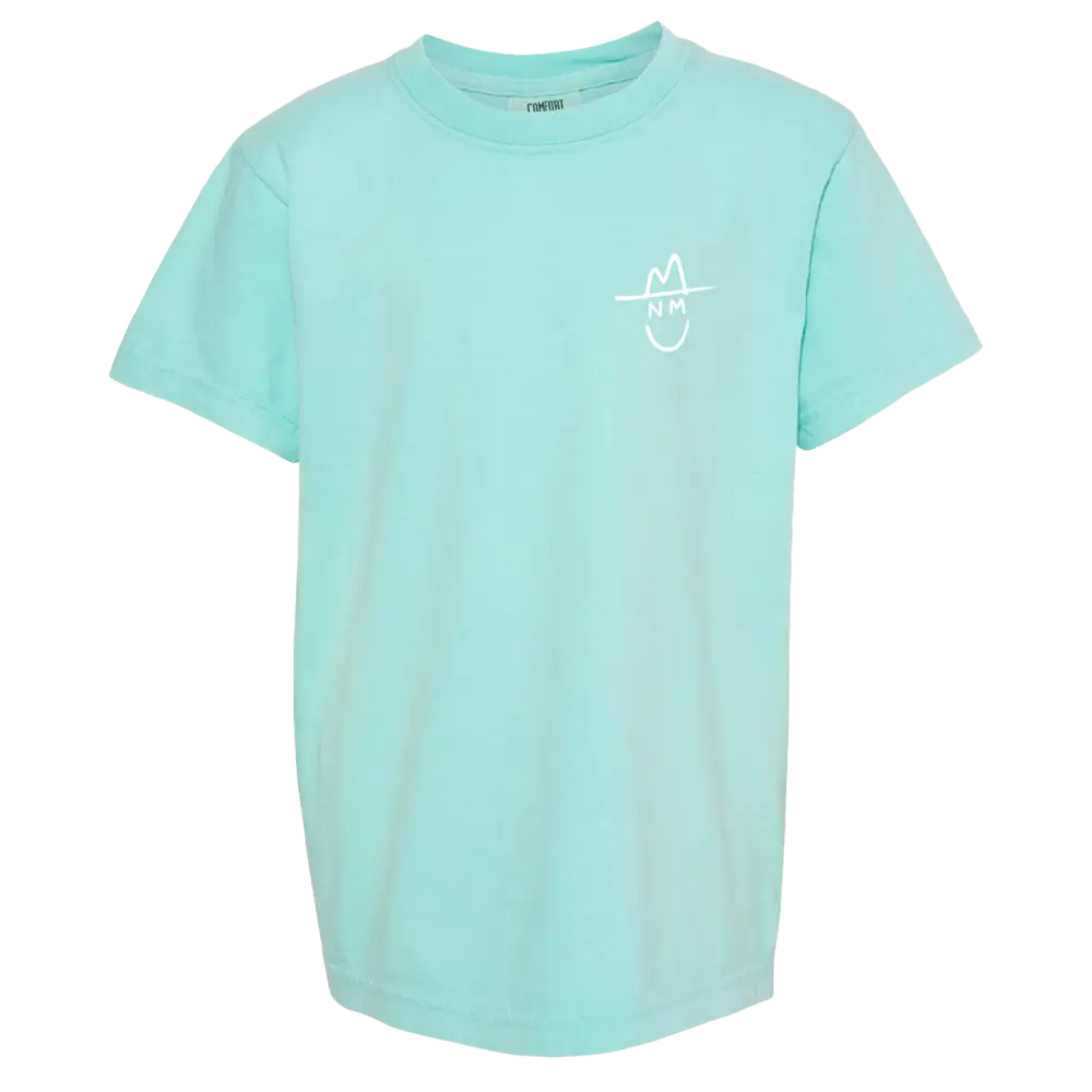 Mint green t-shirt with a small white logo on the chest.