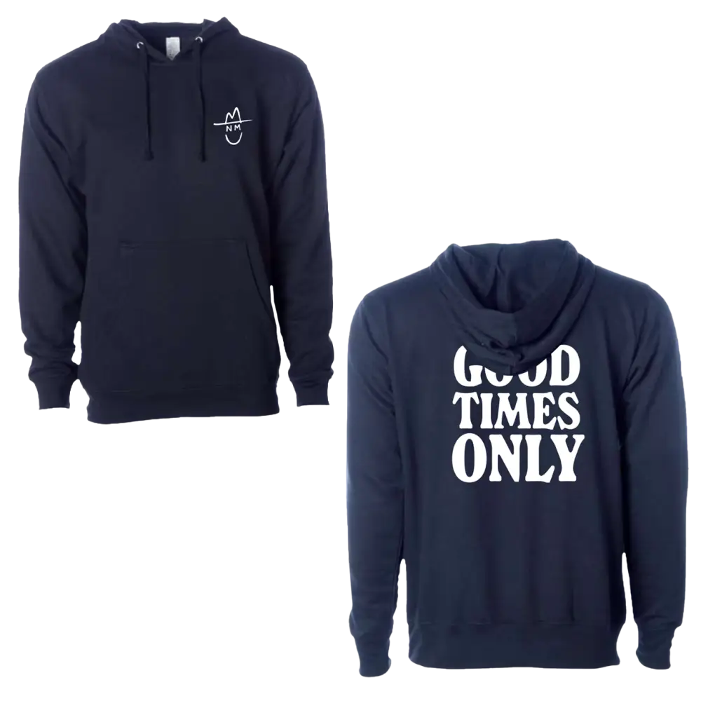 Navy blue hoodies.