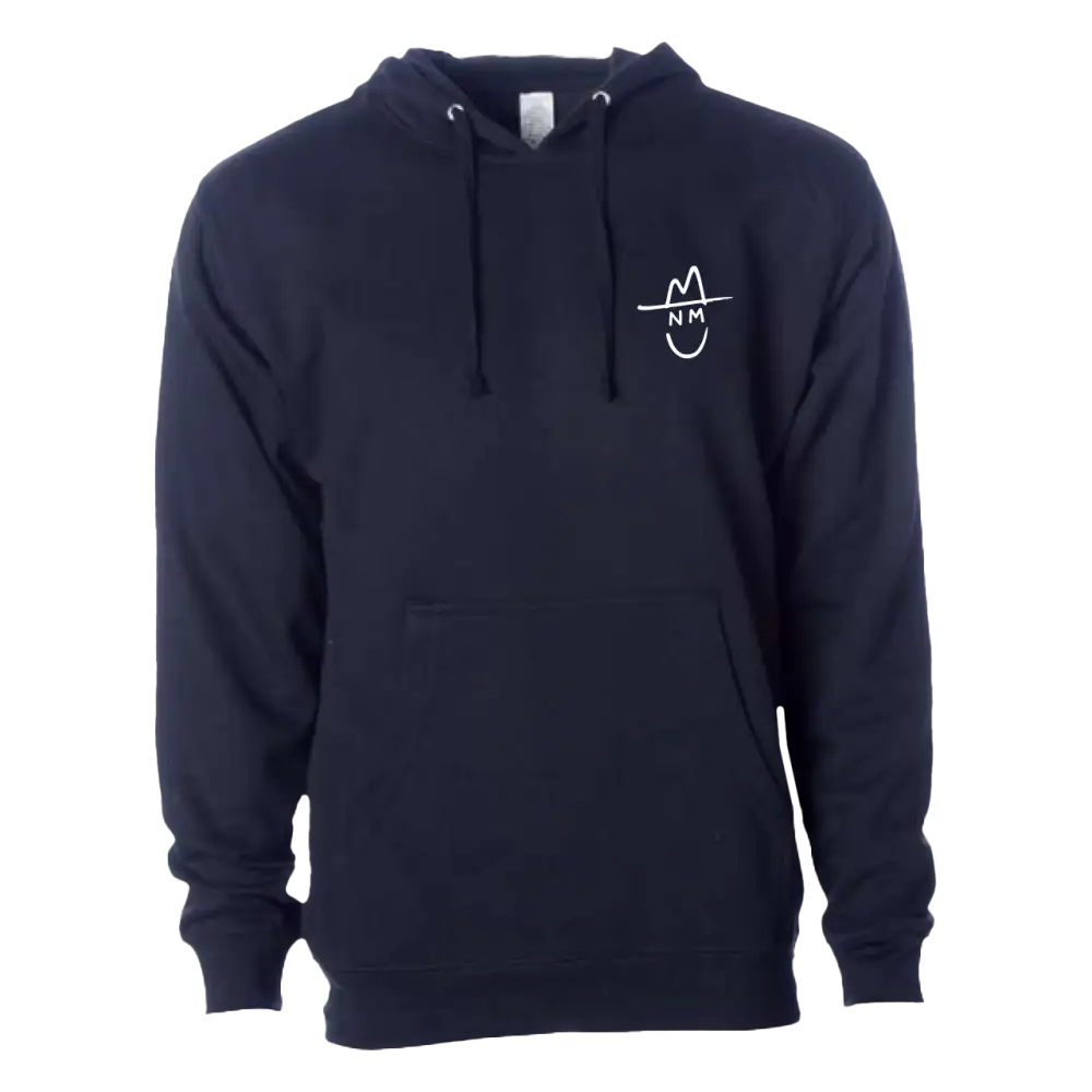 Navy blue hoodie.