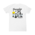 White t-shirt with a ’Paradise to Me’ graphic design featuring a lakeside scene.